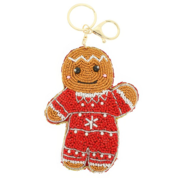 Christmas Gingerbread Seed Beaded Keychain - | SmartBuyApparel