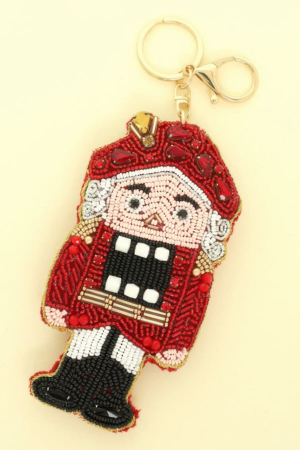 Christmas Nutcracker Seed Beaded Keychain - | SmartBuyApparel