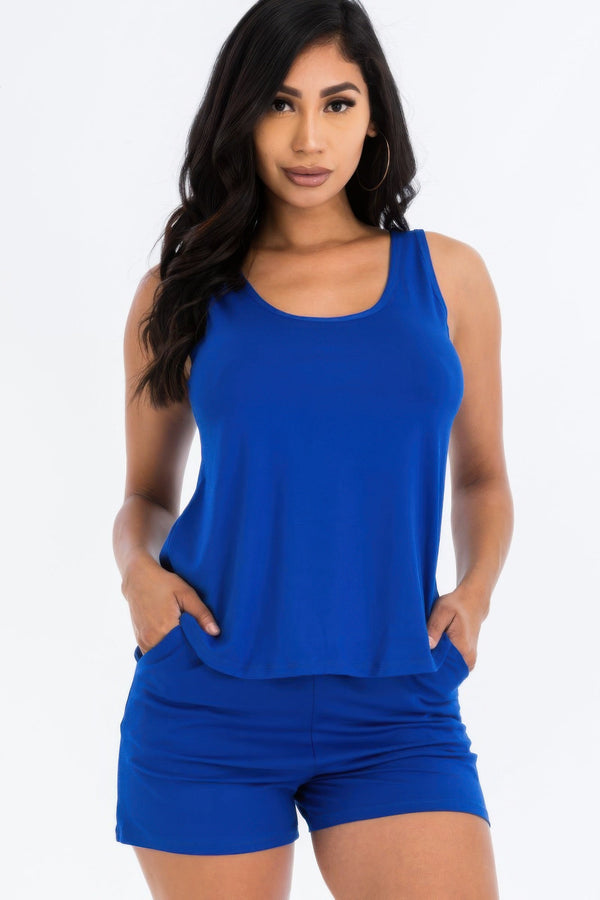 Comfy Tank Top & Shorts Set - Women's set - SmartBuyApparel
