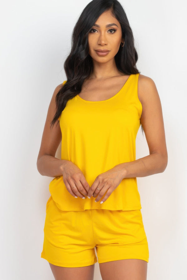 Comfy Tank Top & Shorts Set - Women's set - SmartBuyApparel