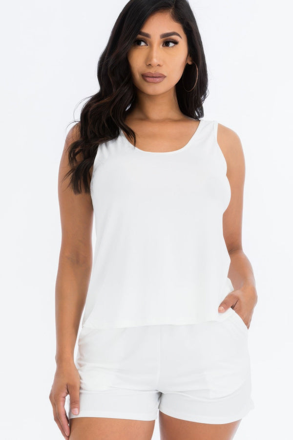 Comfy Tank Top & Shorts Set - Women's set - SmartBuyApparel