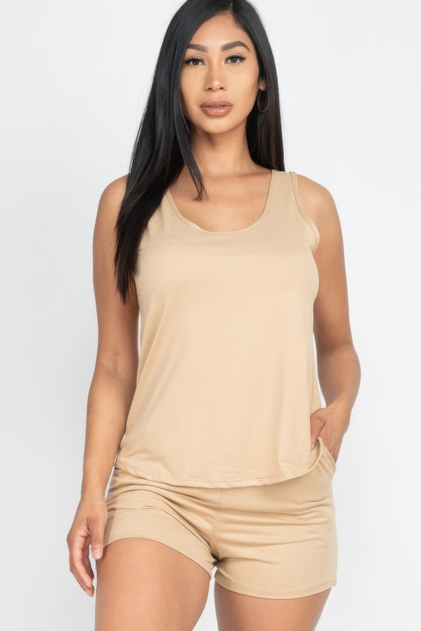 Comfy Tank Top & Shorts Set - Women's set - SmartBuyApparel