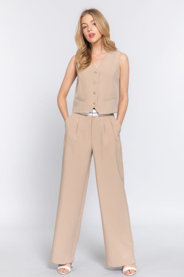 Contrast Waistband Straight Long Pants - Pants - SmartBuyApparel