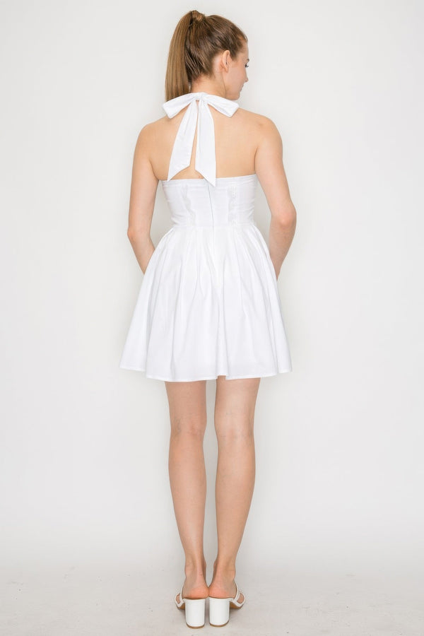 Corset Self - Tie Ribbon Zippered Dress - Dress - SmartBuyApparel