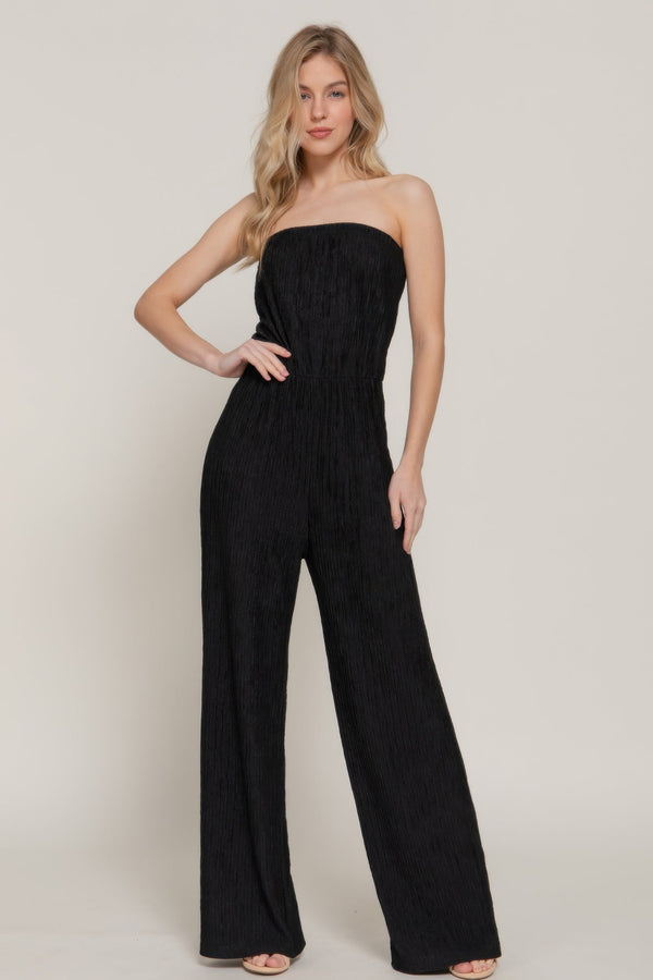 Crinkle Knit Tube Jumpsuit - | SmartBuyApparel