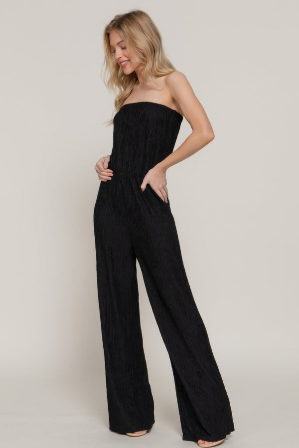 Crinkle Knit Tube Jumpsuit - | SmartBuyApparel