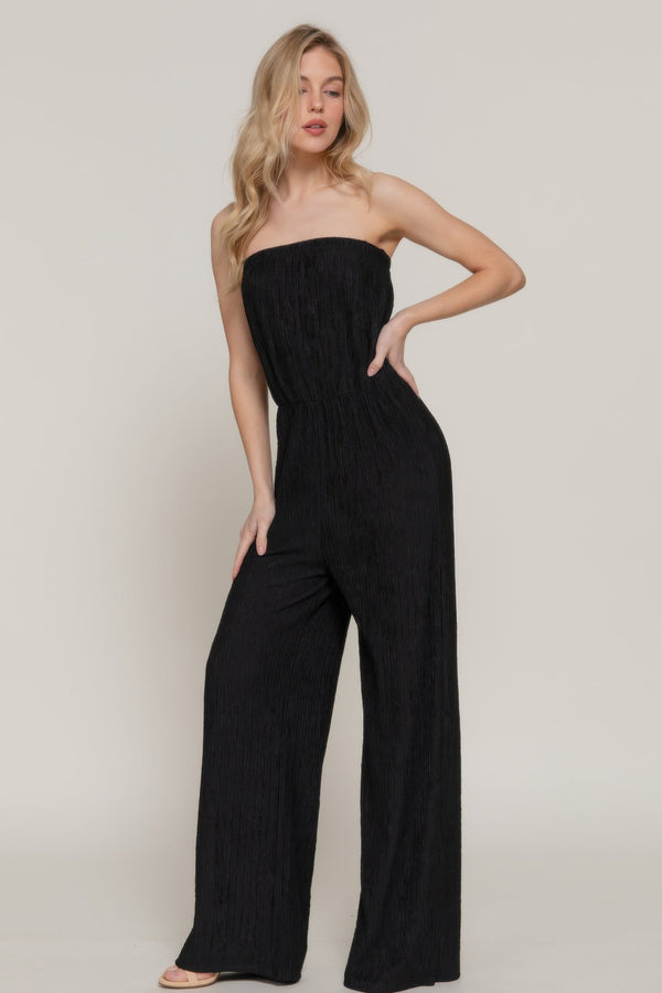 Crinkle Knit Tube Jumpsuit - | SmartBuyApparel