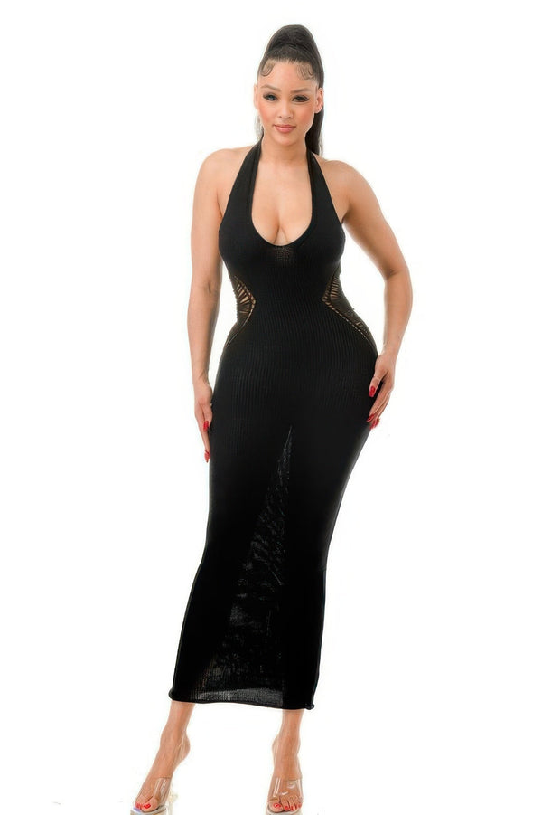 Crochet Knit Maxi Dress - Dress - SmartBuyApparel