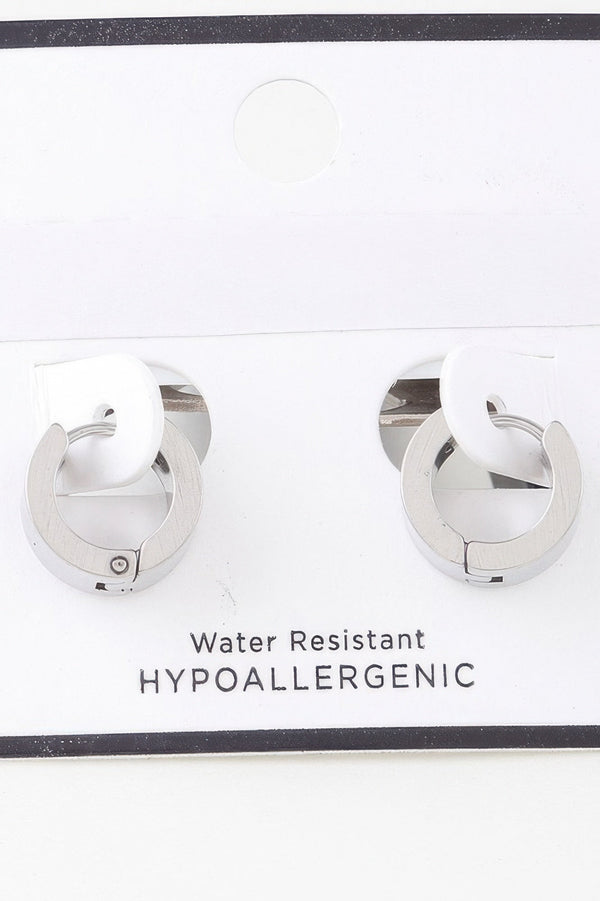 Crosshatched Wide Hoop Earrings - | SmartBuyApparel