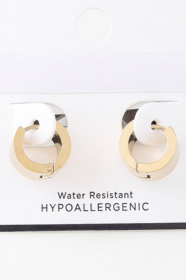 Crosshatched Wide Hoop Earrings - | SmartBuyApparel