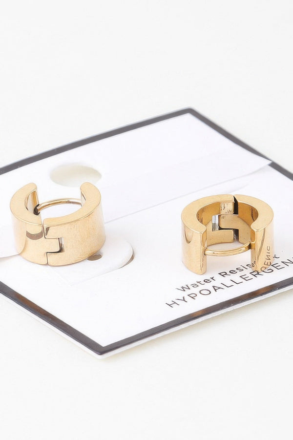 Crosshatched Wide Hoop Earrings - | SmartBuyApparel