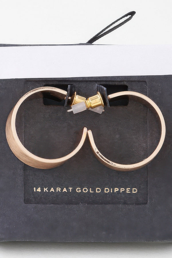 Crosshatched Wide Hoop Earrings - | SmartBuyApparel