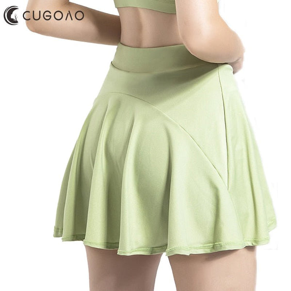 CUGOAO Women Sports Pleated Tennis Skirts Golf Skirt Fitness Shorts High Waist Athletic Running Short Quick Dry Sport Skorts - SmartBuyApparel - 