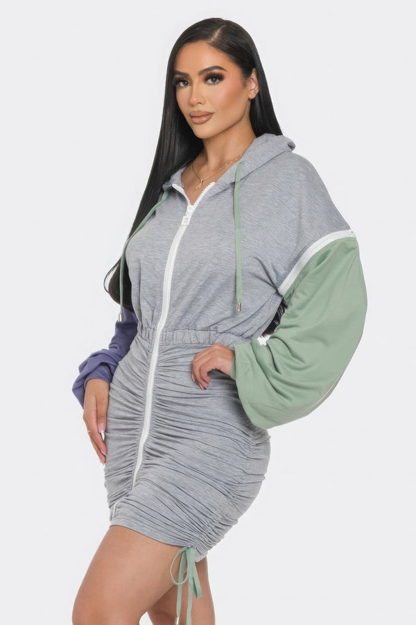 Detachable Zipper Mini Dress - Dress - SmartBuyApparel