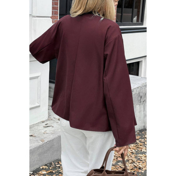 Double Breasted V - Neck Trench Long Sleeve Coat - Women's coat - SmartBuyApparel