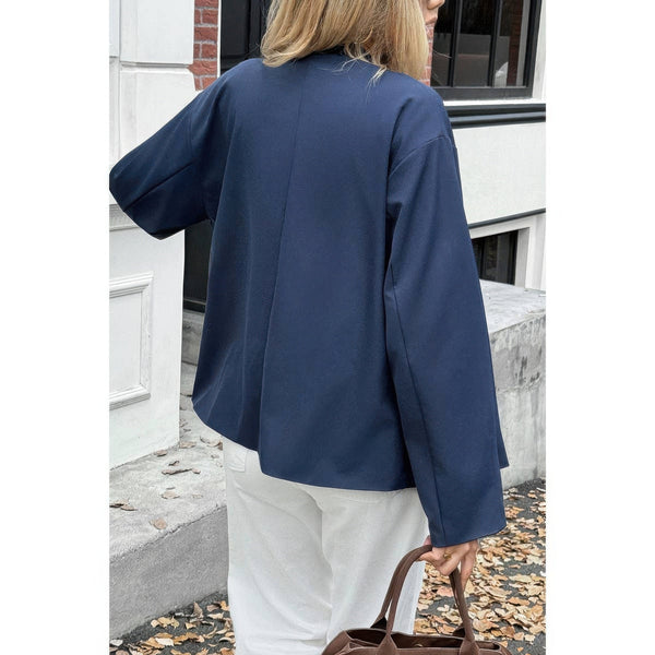 Double Breasted V - Neck Trench Long Sleeve Coat - Women's coat - SmartBuyApparel