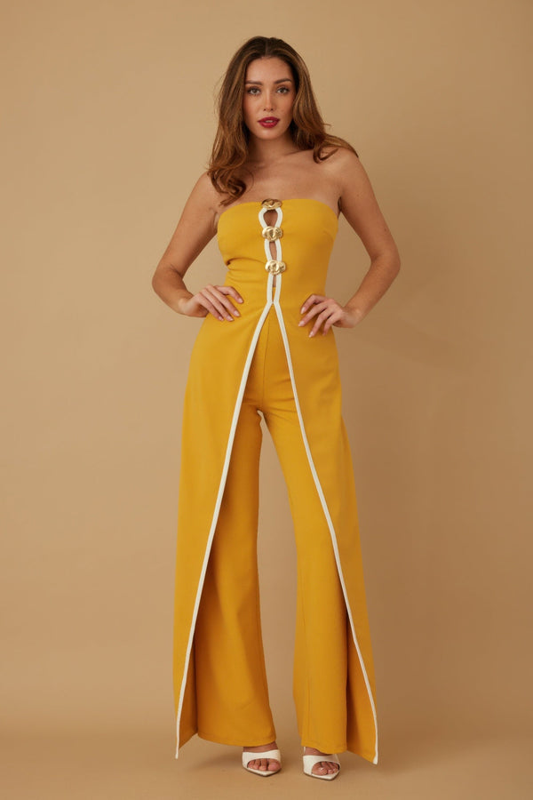Double Flap Layer Strapless Jumpsuit - Jumpsuit - SmartBuyApparel