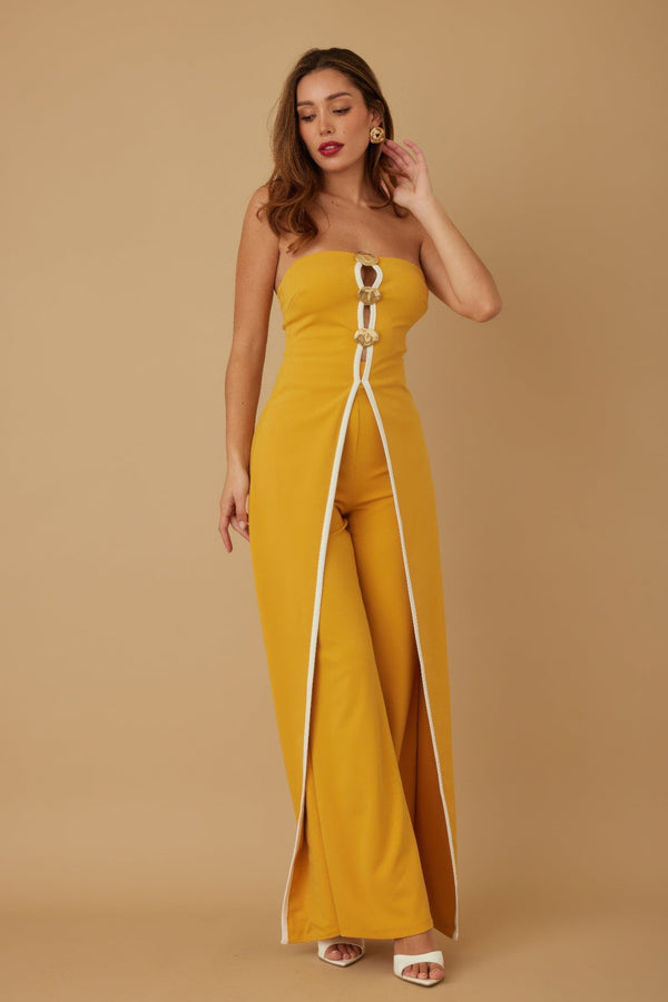 Double Flap Layer Strapless Jumpsuit - Jumpsuit - SmartBuyApparel