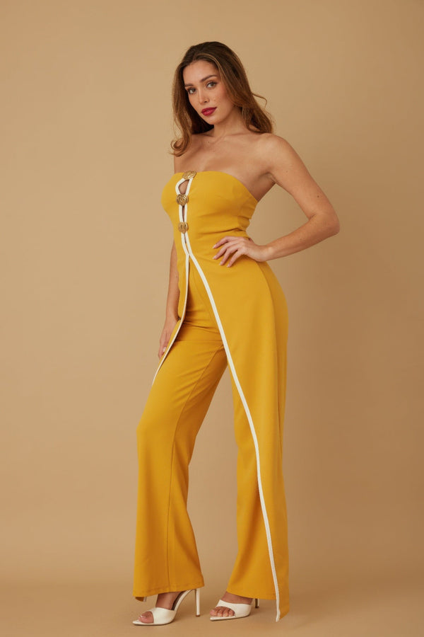 Double Flap Layer Strapless Jumpsuit - Jumpsuit - SmartBuyApparel