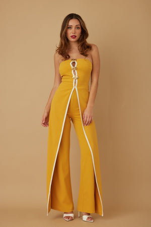 Double Flap Layer Strapless Jumpsuit - Jumpsuit - SmartBuyApparel