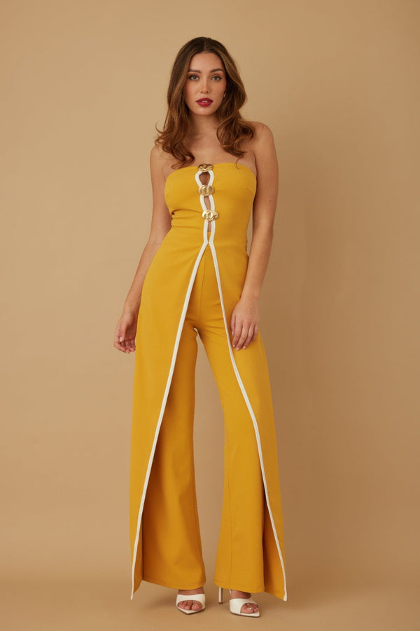Double Flap Layer Strapless Jumpsuit - Jumpsuit - SmartBuyApparel