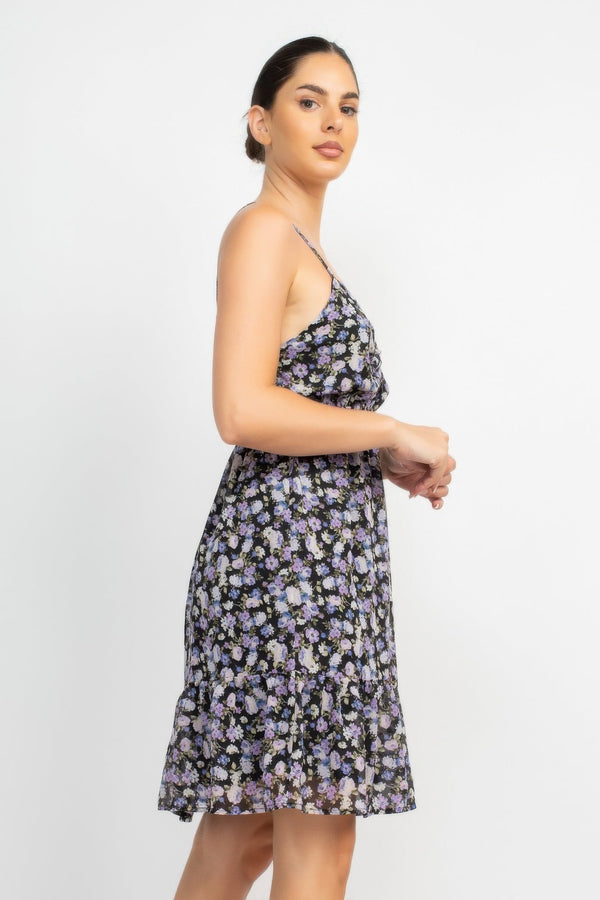 Double Strap Back Mini Dress - | SmartBuyApparel