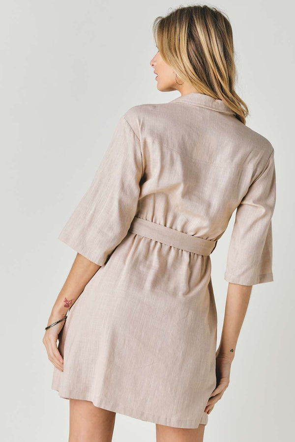 Drop Shoulder With Saist Tie Belted Dress - Dress - SmartBuyApparel