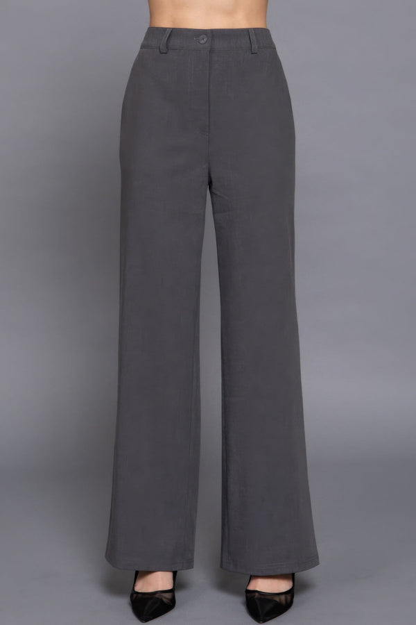 Elastic straight woven long pants - Women's Pants - SmartBuyApparel