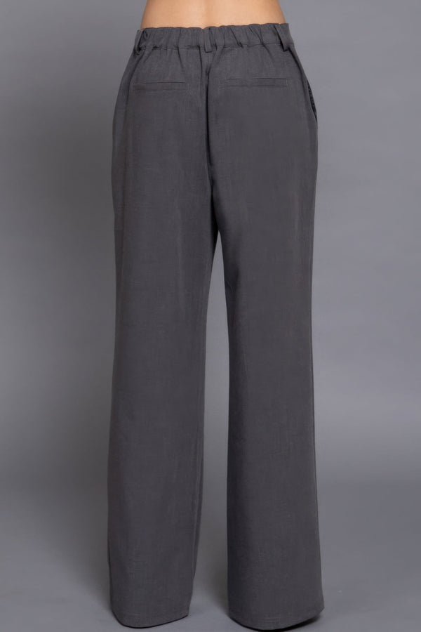 Elastic straight woven long pants - Women's Pants - SmartBuyApparel