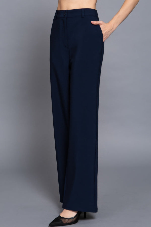 Elastic straight woven long pants - Women's Pants - SmartBuyApparel