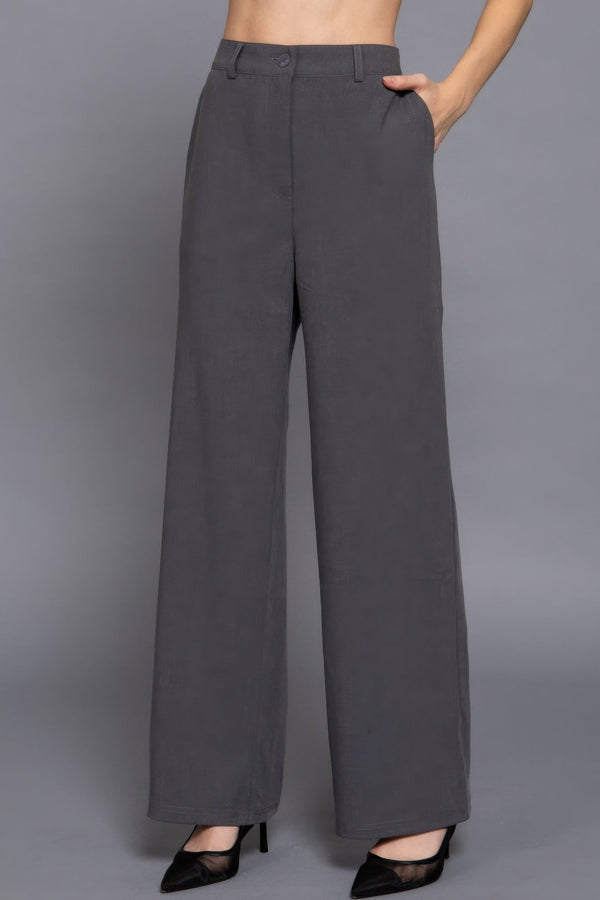 Elastic straight woven long pants - Women's Pants - SmartBuyApparel