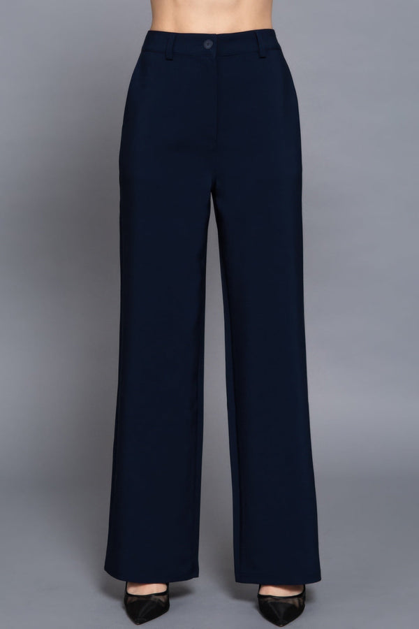 Elastic straight woven long pants - Women's Pants - SmartBuyApparel