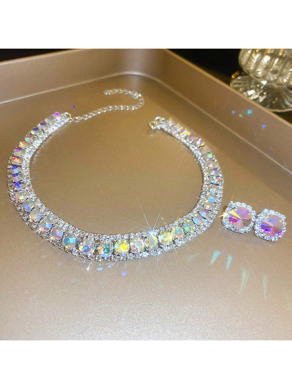 Elegant Crystal Jewelry Set: Dazzling Necklace and Earrings - SmartBuyApparel - Women Jewelry Sets