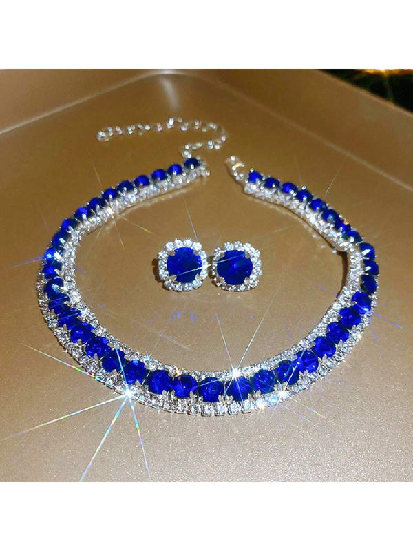 Elegant Crystal Jewelry Set: Dazzling Necklace and Earrings - SmartBuyApparel - Women Jewelry Sets