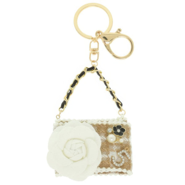 Fashionista Rose Pearl Charm Keychain - | SmartBuyApparel