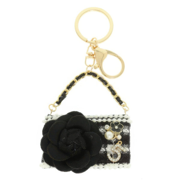 Fashionista Rose Pearl Charm Keychain - | SmartBuyApparel