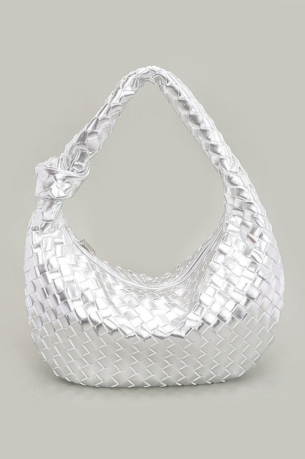 Faux Leather Braided Big Hobo Bag - | SmartBuyApparel