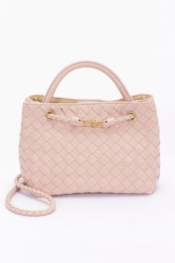 Faux Leather Braided Top Handle Bag - | SmartBuyApparel