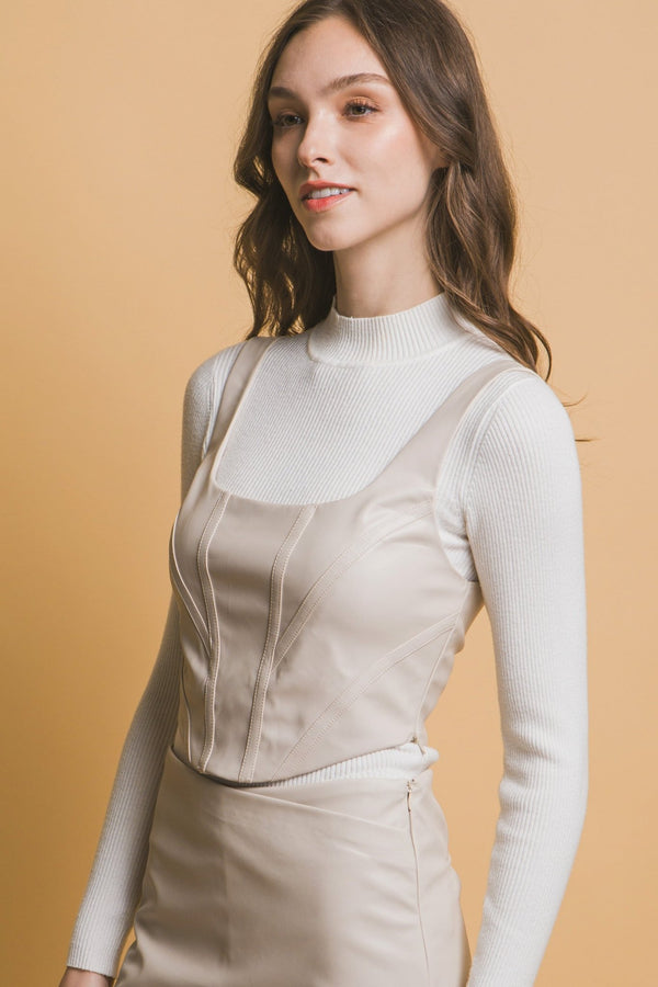 Faux Leather Corsetry - Women's top - SmartBuyApparel