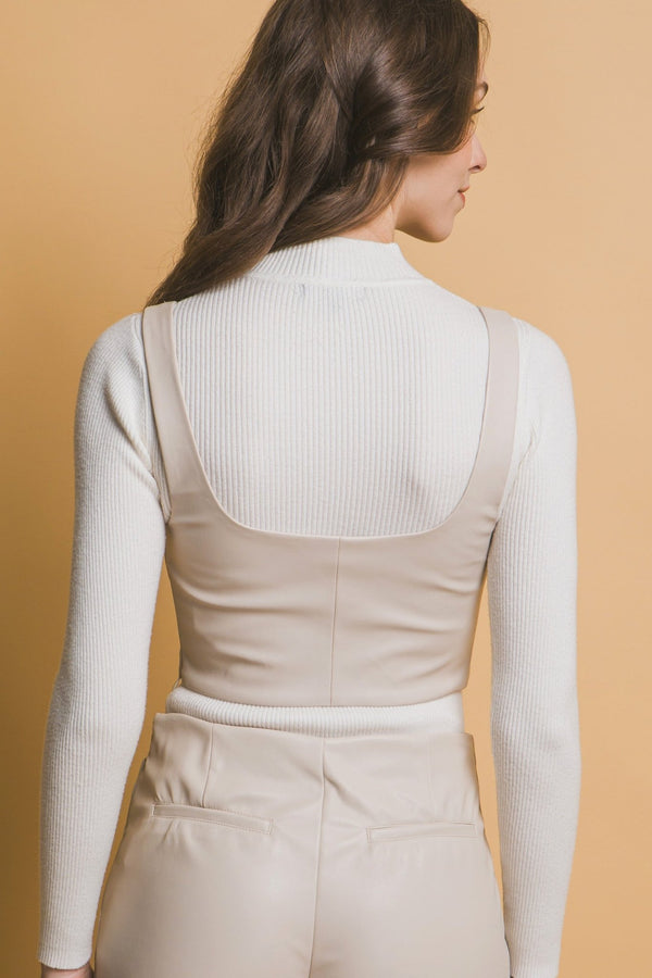 Faux Leather Corsetry - Women's top - SmartBuyApparel