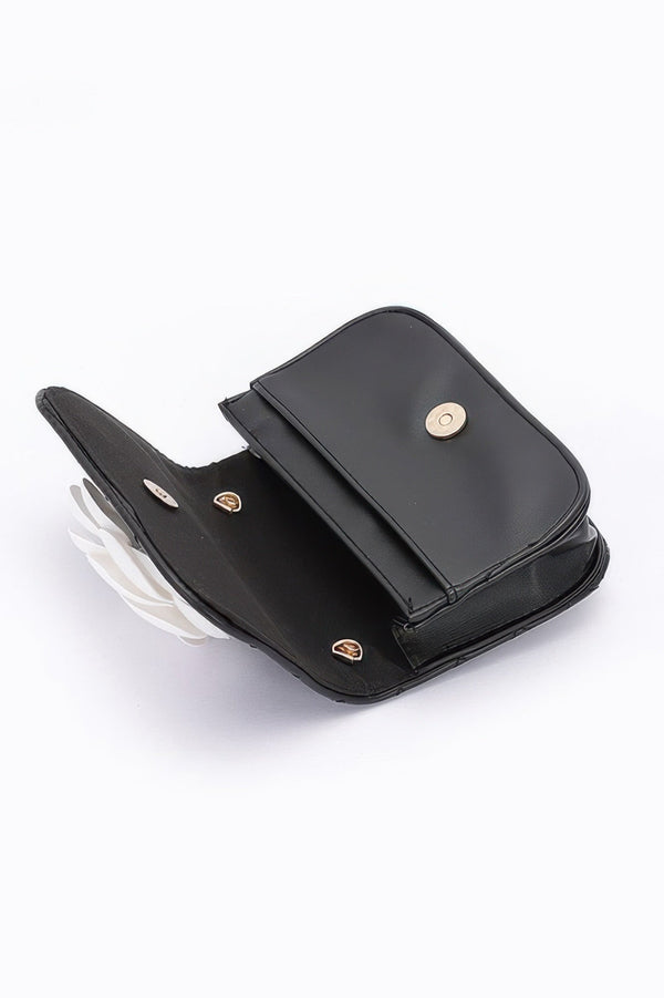 Faux Leather Quilted Flower Beltbag Shoulder Chain - | SmartBuyApparel