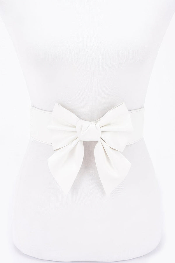 Faux Leather Ribbon Elastic Belt - | SmartBuyApparel