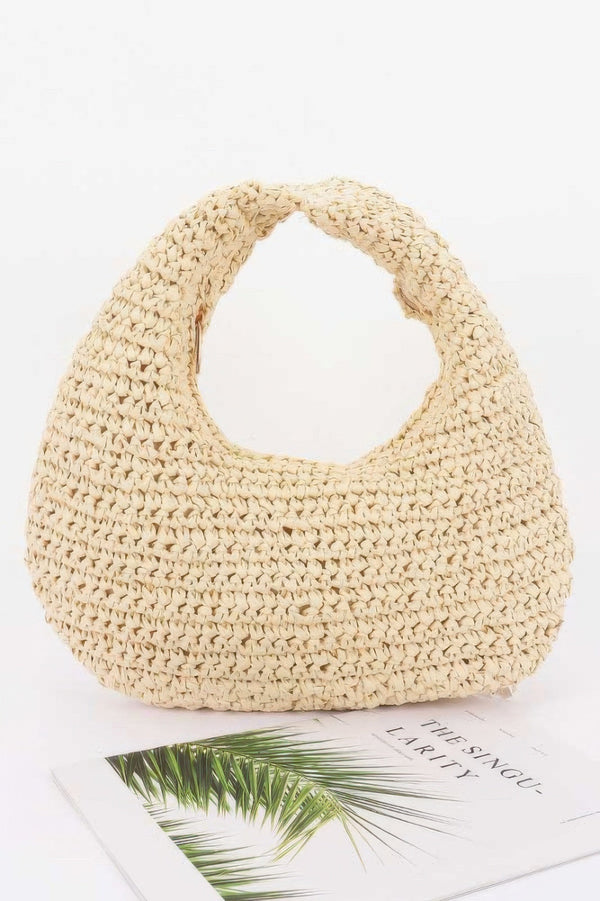 Faux Straw Braided Bindle Bag - | SmartBuyApparel