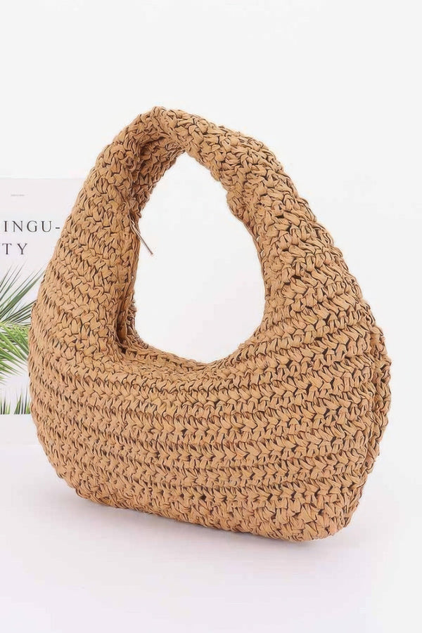 Faux Straw Braided Bindle Bag - | SmartBuyApparel