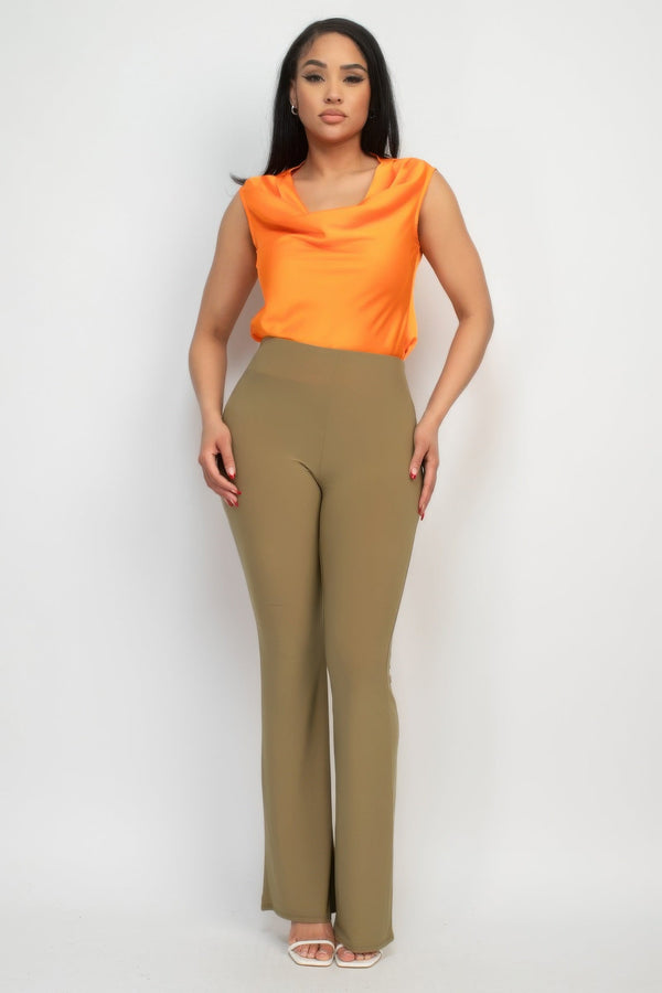 Fit And Flare Elastic Casual Pants - Women's Pants - SmartBuyApparel