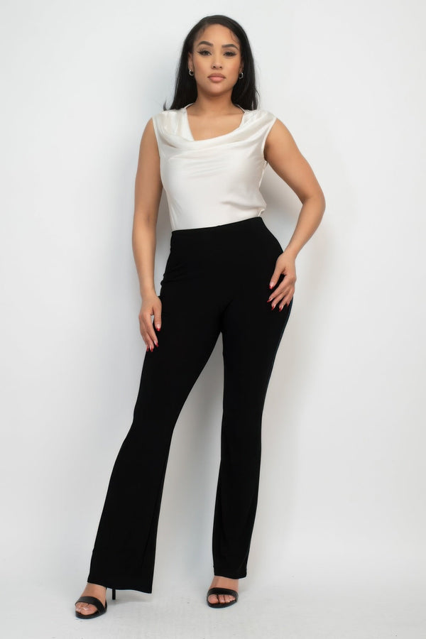 Fit And Flare Elastic Casual Pants - Women's Pants - SmartBuyApparel