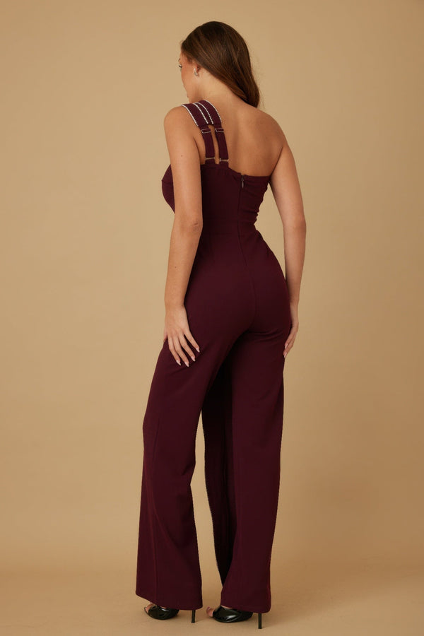 Flap Rhinestone Edge Jumpsuit - Jumpsuit - SmartBuyApparel