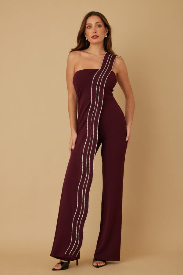Flap Rhinestone Edge Jumpsuit - Jumpsuit - SmartBuyApparel