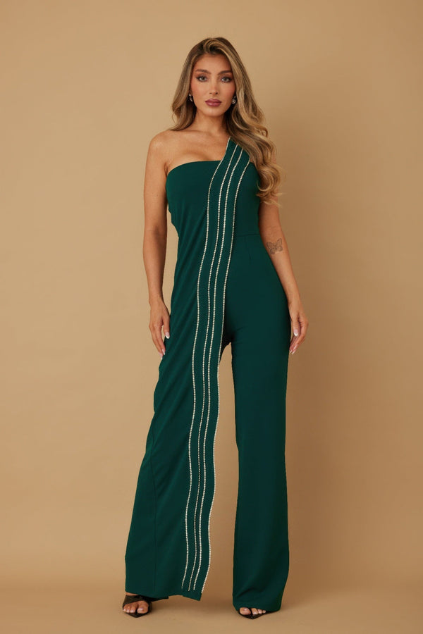 Flap Rhinestone Edge Jumpsuit - Jumpsuit - SmartBuyApparel