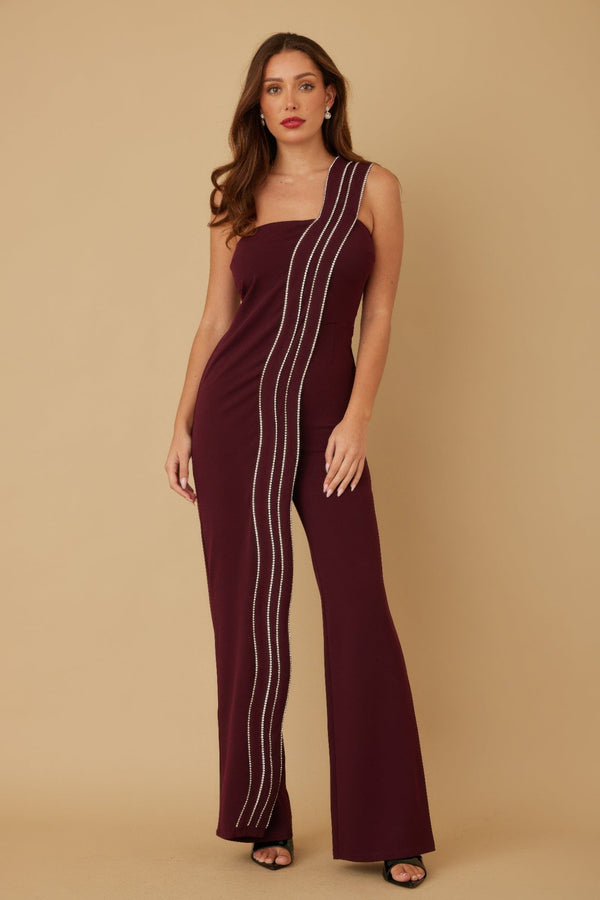Flap Rhinestone Edge Jumpsuit - Jumpsuit - SmartBuyApparel